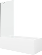 Mexen Cubik baignoire rectangulaire 150 x 70 cm avec panneau et paroi 1-volet 80 cm, transparent, chrome - 550315070X9508000001