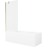 Mexen Cubik baignoire rectangulaire 150 x 70 cm avec habillage et paroi 1-volet 80 cm, transparent, doré - 550315070X9508000050