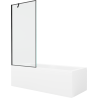 Mexen Cubik baignoire rectangulaire 150 x 70 cm avec habillage et paroi de douche à 1 volet 80 cm, motif noir - 550315070X95080?