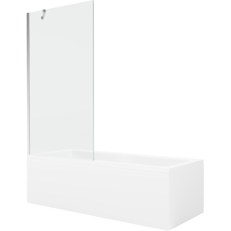 Mexen Cubik baignoire rectangulaire 150 x 70 cm avec carénage et paravent simple 90 cm, transparent, chrome - 550315070X9509000?