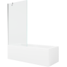 Mexen Cubik baignoire rectangulaire 150 x 70 cm avec carénage et paravent simple 90 cm, transparent, chrome - 550315070X9509000?