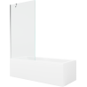 Mexen Cubik baignoire rectangulaire 150 x 70 cm avec tablier et paroi de douche 1 volet 90 cm, transparent, chrome