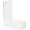 Mexen Cubik baignoire rectangulaire 150 x 70 cm avec habillage et pare-baignoire à 1 volet 90 cm, transparent, doré - 550315070?