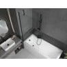 Mexen Cubik baignoire rectangulaire 150 x 70 cm avec habillage et paroi de douche 1-volet 90 cm, transparent, noir - 550315070X?