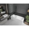 Mexen Cubik baignoire rectangulaire 150 x 70 cm avec tablier et paroi 1 vantail 90 cm, transparent, noir - 550315070X9509000070