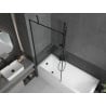 Mexen Cubik baignoire rectangulaire 150 x 70 cm avec habillage et paroi de douche 1 volet 90 cm, motif noir - 550315070X9509007?