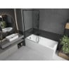 Mexen Cubik baignoire rectangulaire 150 x 70 cm avec habillage et paroi de douche 1 volet 90 cm, motif noir - 550315070X9509007?