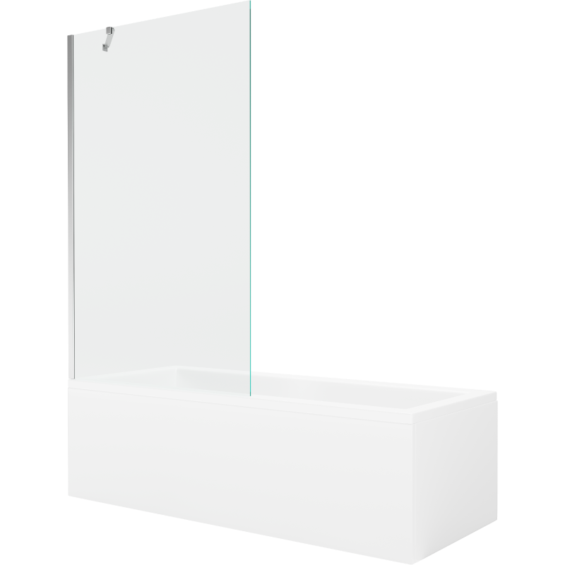 Mexen Cubik baignoire rectangulaire 150 x 70 cm avec habillage et pare-baignoire 1 volet 100 cm, transparent, chromé - 55031507?
