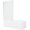 Mexen Cubik baignoire rectangulaire 150 x 70 cm avec habillage et pare-baignoire 1 volet 100 cm, transparent, chromé - 55031507?