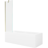 Baignoire rectangulaire Mexen Cubik 160 x 70 cm avec habillage et paroi 1-volet 50 cm, transparent, doré - 550316070X9505000050