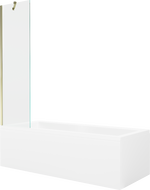 Mexen Cubik baignoire rectangulaire 160 x 70 cm avec habillage et paroi de douche à 1 volet 50 cm, transparent, or