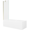 Mexen Cubik baignoire rectangulaire 160 x 70 cm avec tablier et paroi 1-volet 60 cm, transparent, doré - 550316070X9506000050
