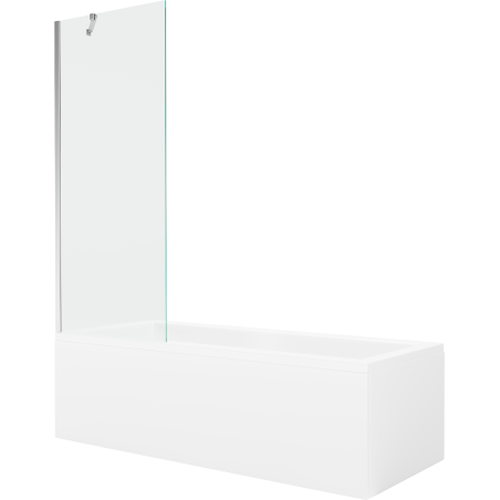 Mexen Cubik baignoire rectangulaire 160 x 70 cm avec habillage et paroi de douche 1 volet 70 cm, transparent, chrome - 55031607?