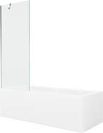 Mexen Cubik baignoire rectangulaire 160 x 70 cm avec habillage et paroi 1-volet 70 cm, transparent, chrome