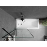 Mexen Cubik baignoire rectangulaire 160 x 70 cm avec habillage et paroi de douche 1 volet 80 cm, motif noir