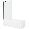 Mexen Cubik baignoire rectangulaire 160 x 70 cm avec habillage et pare-baignoire 1 volet 90 cm, transparent, noir