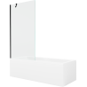 Mexen Cubik baignoire rectangulaire 160 x 70 cm avec habillage et paroi 1 volet 90 cm, transparent, noir - 550316070X9509000070