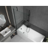 Mexen Cubik baignoire rectangulaire 160 x 70 cm avec revêtement et paroi 1 volet 90 cm, transparent, noir