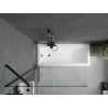Mexen Cubik baignoire rectangulaire 160 x 70 cm avec habillage et paroi 1 volet 90 cm, transparent, noir - 550316070X9509000070