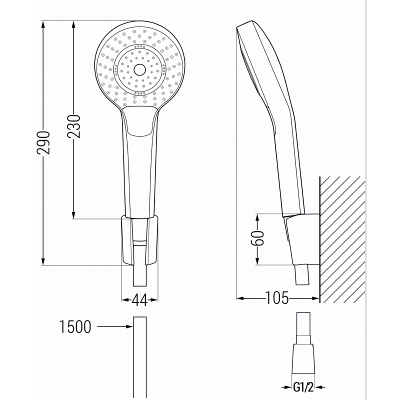 Mexen Royo R05 ensemble de baignoire, blanc - 72203R05-20