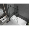 Mexen Cubik baignoire rectangulaire 160 x 70 cm avec habillage et paroi 1-volet 100 cm, motif noir - 550316070X9510007070