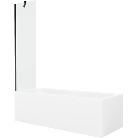 Mexen Cubik baignoire rectangulaire 170 x 70 cm avec carénage et paravent à 1 battant 50 cm, transparent, noir - 550317070X9505?