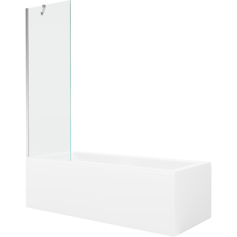Mexen Cubik baignoire rectangulaire 170 x 70 cm avec paroi 1-volet 60 cm, transparent, chrome - 550317070X9506000001