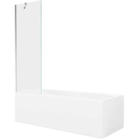 Mexen Cubik baignoire rectangulaire 170 x 70 cm avec paroi 1-volet 60 cm, transparent, chrome - 550317070X9506000001
