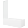 Mexen Cubik baignoire rectangulaire 170 x 70 cm avec paroi 1-volet 60 cm, transparent, chrome - 550317070X9506000001
