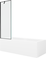 Mexen Cubik baignoire rectangulaire 170 x 70 cm avec habillage et paroi de douche à 1 volet 60 cm, motif noir