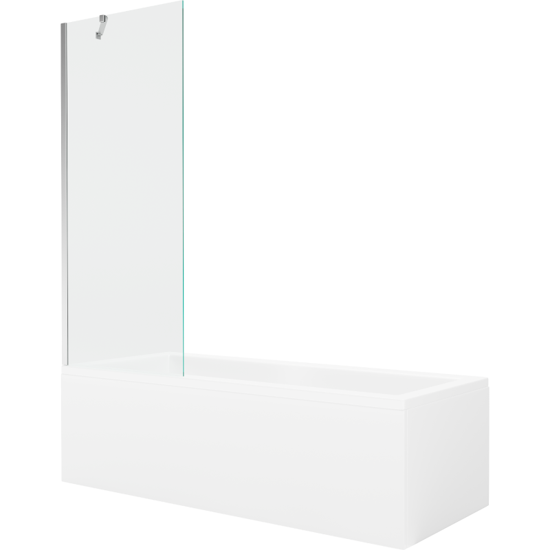 Mexen Cubik baignoire rectangulaire 170 x 70 cm avec panneau et écran 1 volet 70 cm, transparent, chrome - 550317070X9507000001