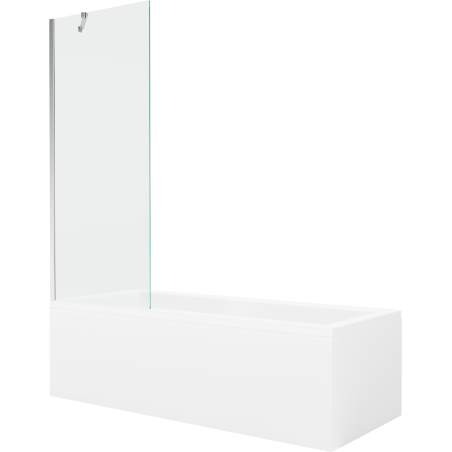 Mexen Cubik baignoire rectangulaire 170 x 70 cm avec panneau et écran 1 volet 70 cm, transparent, chrome - 550317070X9507000001