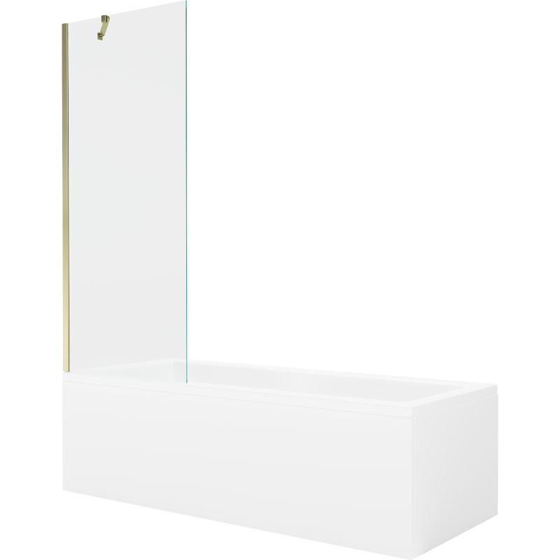 Mexen Cubik baignoire rectangulaire 170 x 70 cm avec tablier et paroi 1-volet 70 cm, transparent, doré - 550317070X9507000050