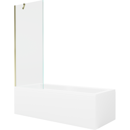 Mexen Cubik baignoire rectangulaire 170 x 70 cm avec tablier et paroi 1-volet 70 cm, transparent, doré - 550317070X9507000050
