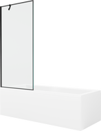 Mexen Cubik baignoire rectangulaire 170 x 70 cm avec tablier et paroi de douche à 1 volet de 80 cm, motif noir