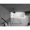 Mexen Cubik baignoire rectangulaire 170 x 70 cm avec revêtement et paroi de douche à 1 battant 80 cm, motif noir