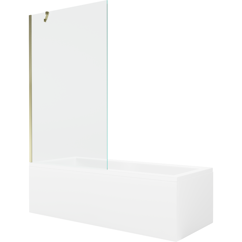 Mexen Cubik baignoire rectangulaire 170 x 70 cm avec habillage et paroi 1 battant 100 cm, transparent, doré - 550317070X9510000?