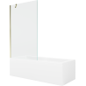 Mexen Cubik baignoire rectangulaire 170 x 70 cm avec tablier et paroi 1-volet 100 cm, transparent, doré - 550317070X9510000050