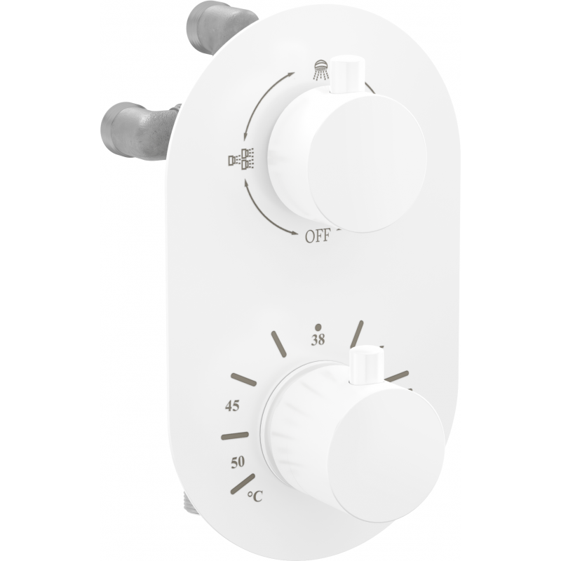 Baignoire-douche thermostatique Mexen Kai 3 sorties, blanc - 77602-20