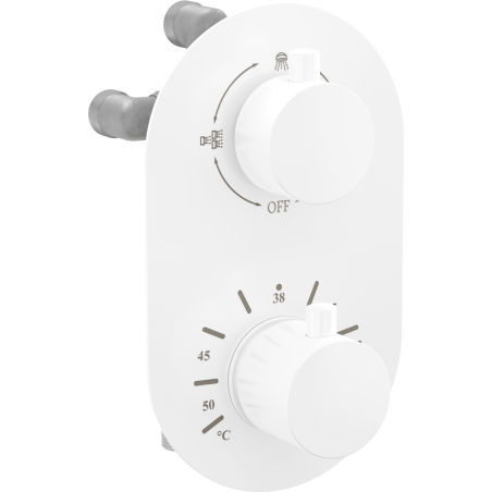 Baignoire-douche thermostatique Mexen Kai 3 sorties, blanc - 77602-20