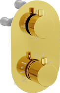 Mexen Kai mitigeur thermostatique bain-douche à 3 sorties, doré - 77602-50