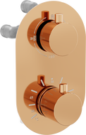 Mexen Kai mitigeur thermostatique bain-douche à 3 sorties, or rose - 77602-60