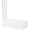 Mexen Vega baignoire rectangulaire 150 x 70 cm avec habillage et paroi de douche 1 volet 50 cm, transparent, chrome - 550115070?