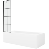 Mexen Vega baignoire rectangulaire 150 x 70 cm avec habillage et paroi 1 volet 50 cm, motif noir - 550115070X9505007077