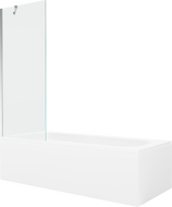 Mexen Vega baignoire rectangulaire 150 x 70 cm avec habillage et paroi de douche 1 volet 70 cm, transparent, chrome
