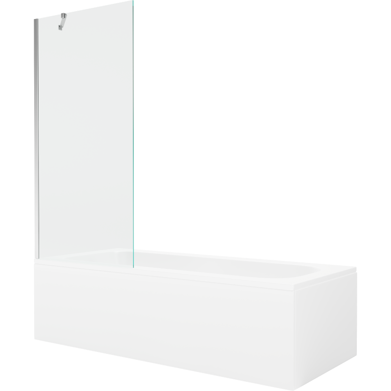 Mexen Vega baignoire rectangulaire 150 x 70 cm avec habillage et paroi 1 vantail 80 cm, transparente, chromée - 550115070X95080?