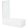 Mexen Vega baignoire rectangulaire 150 x 70 cm avec tablier et paroi de 80 cm, transparent, chromé - 550115070X9508000001