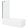 Mexen Vega baignoire rectangulaire 150 x 70 cm avec tablier et paroi 1-pliant 80 cm, transparent, noir - 550115070X9508000070
