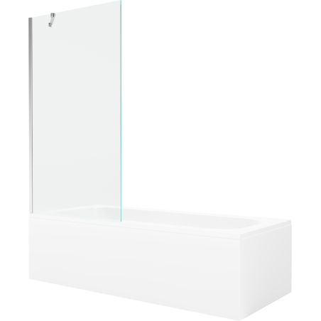 Mexen Vega baignoire rectangulaire 150 x 70 cm avec habillage et paravent 1 volet 90 cm, transparent, chrome - 550115070X950900?