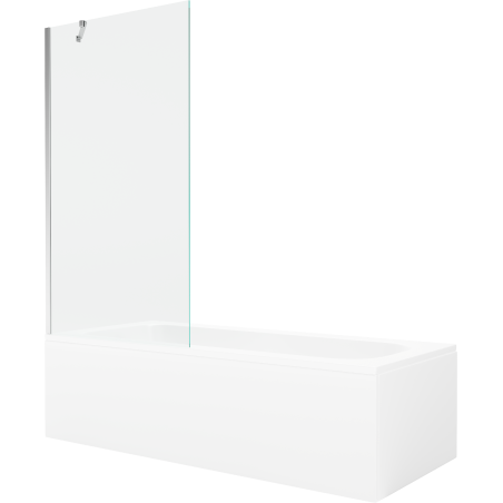 Mexen Vega baignoire rectangulaire 150 x 70 cm avec tablier et paroi 1 volet 90 cm, transparent, chrome - 550115070X9509000001